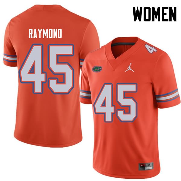 NCAA Florida Gators R.J. Raymond Women's #45 Jordan Brand Orange Stitched Authentic College Football Jersey ORP5764HM